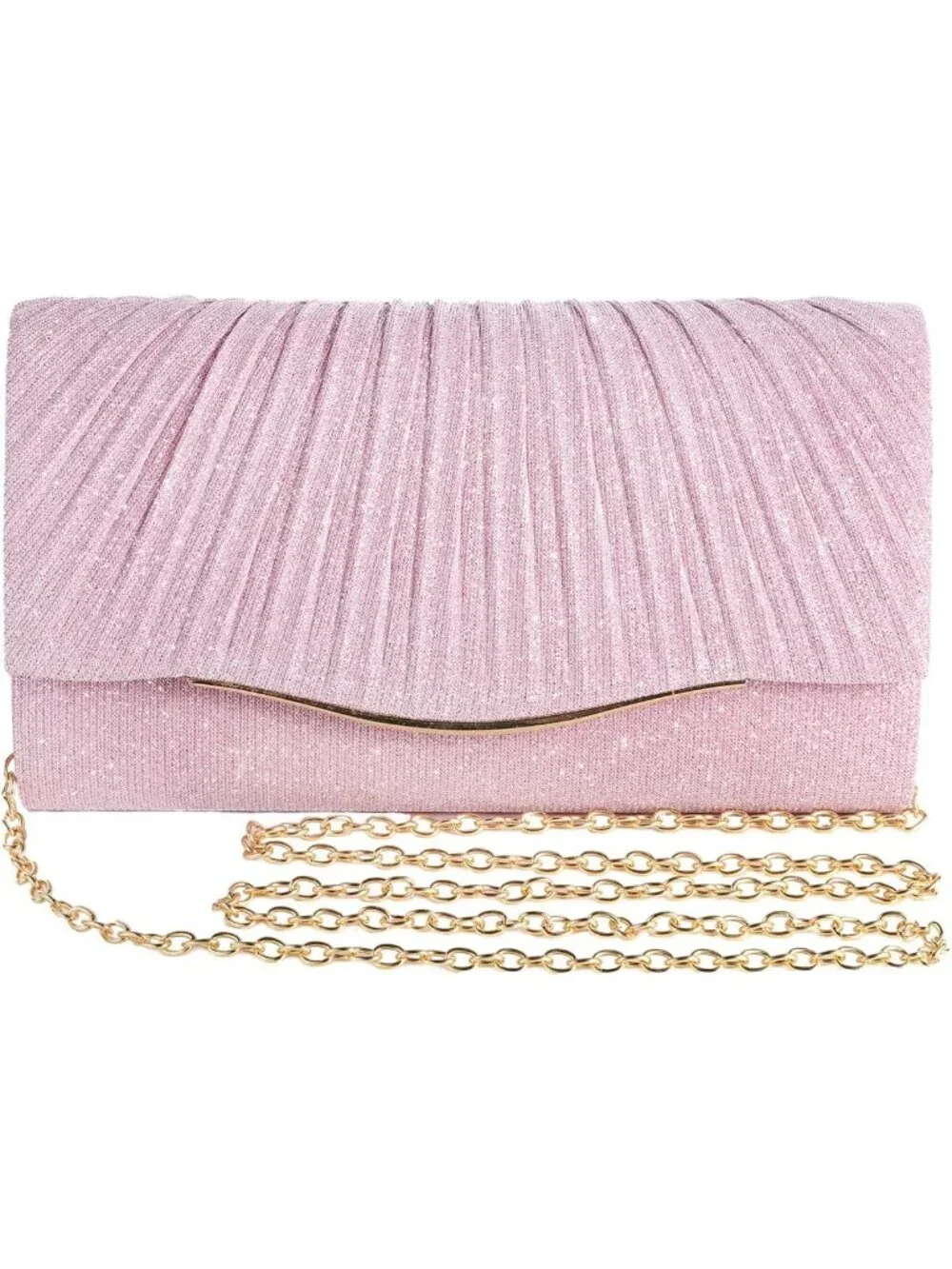 👜 Women's Pink Sparkle Formal Dressy Evening Bag Elegance Charm Crossbody Bag
